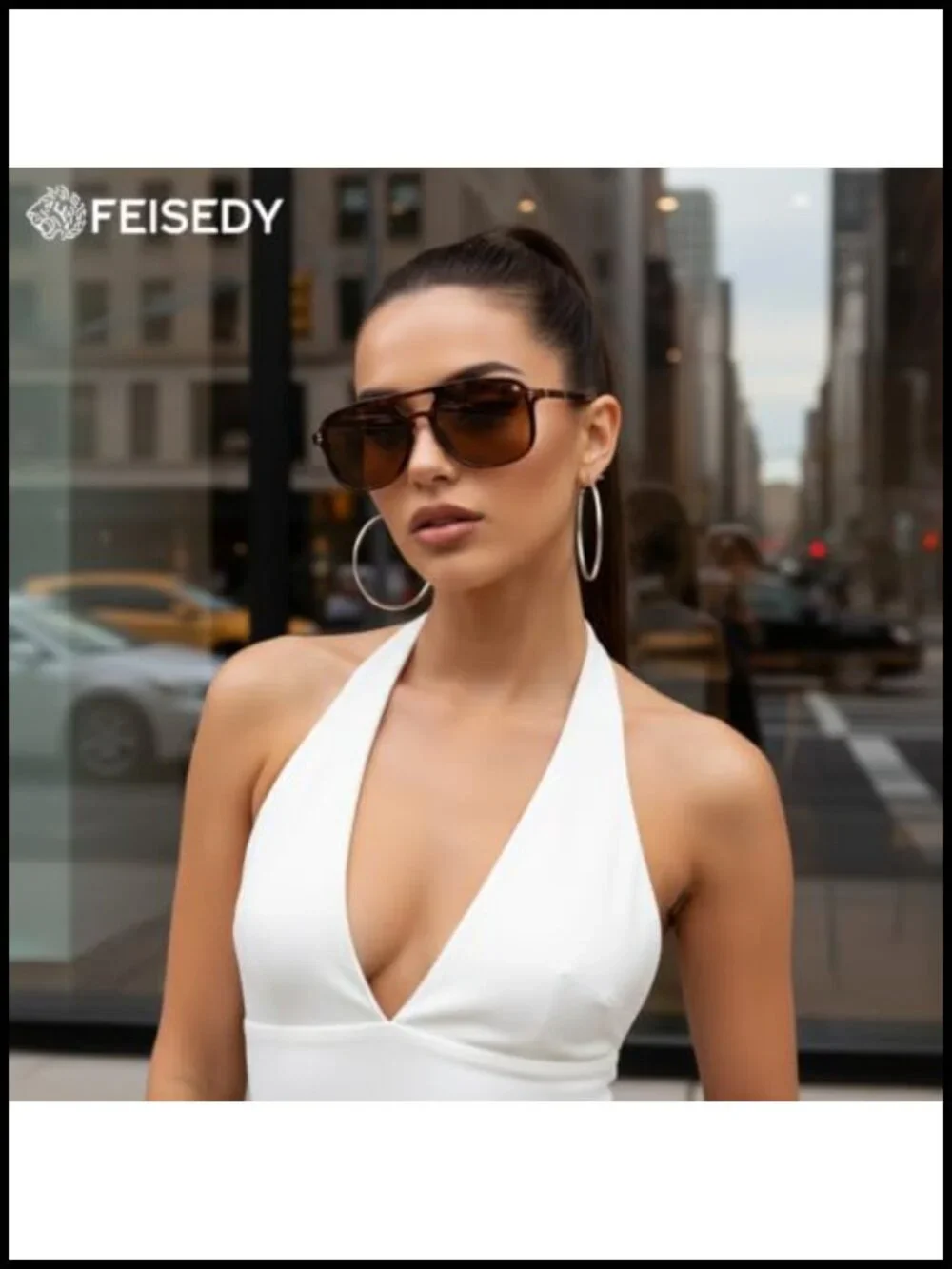 Retro Polarized Aviator Sunglasses UV400 Protection Square Sunnies